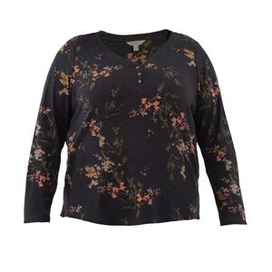 Floral Long Sleeve Women's Top 1x